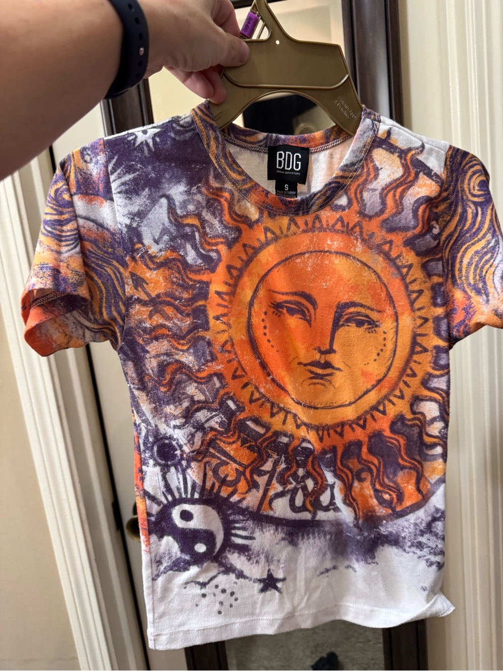 BDG  Orange & Purple Sun Motif Tee